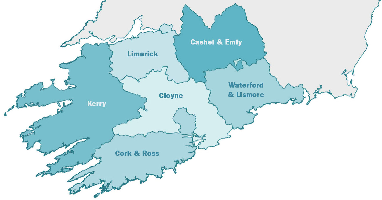 The six dioceses served by the Cork Interdiocesan Marriage Tribunal